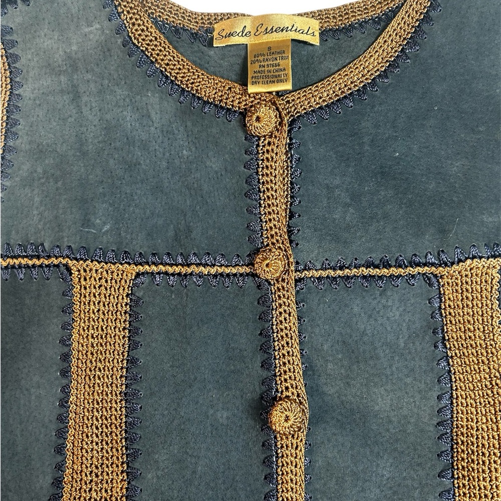 Suede Essentials Boho Patchwork Suede & Crochet F… - image 6